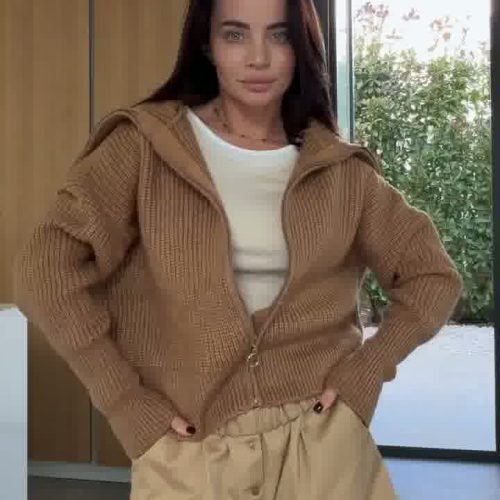 Brązowa bluza damska – 50% wełna